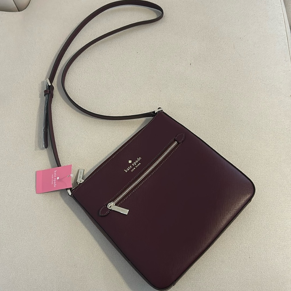 NWT Kate Spade Saffiano Leather Maroon Crossbody